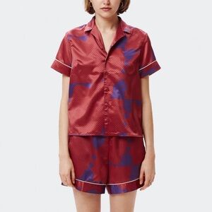 Obey Red and Purple Satin Pajama Set